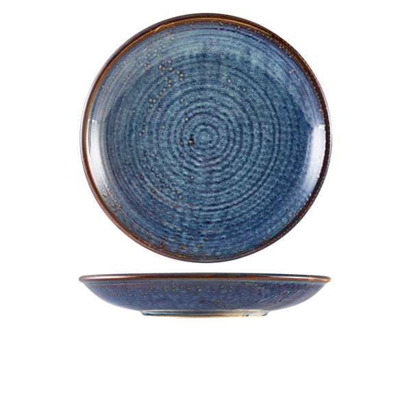 Terra Porcelain Aqua Blue Deep Coupe Plate 28cm (Pack of 3)