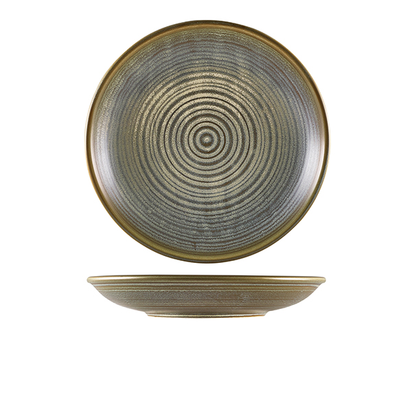 Terra Porcelain Matt Grey Deep Coupe Plate 25cm (Pack of 6)