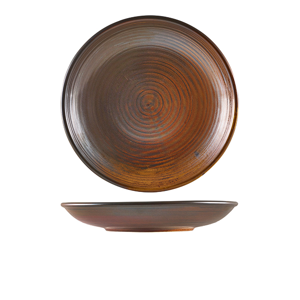 [BC-NDC-PRC25] Terra Porcelain Rustic Copper Deep Coupe Plate 25cm (Pack of 6)