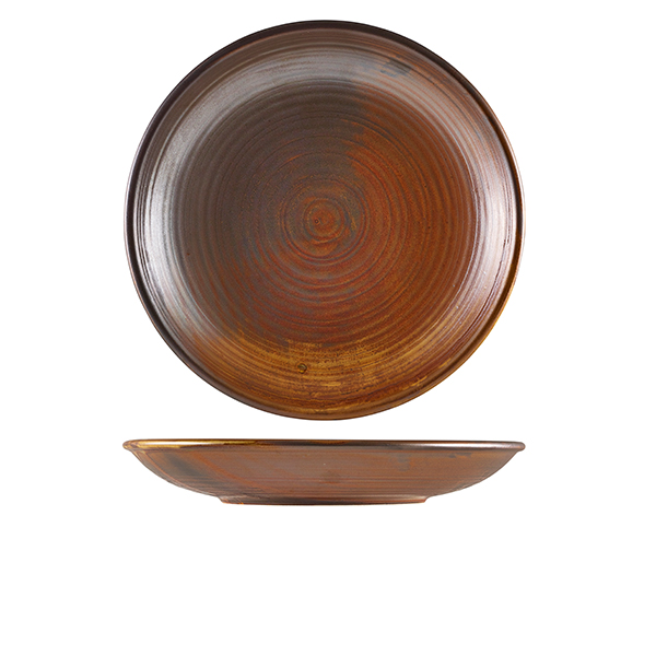 Terra Porcelain Rustic Copper Deep Coupe Plate 28cm (Pack of 3)