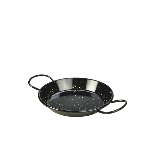 Black Enamel Miniature Paella Pan 15cm (Pack of 10)