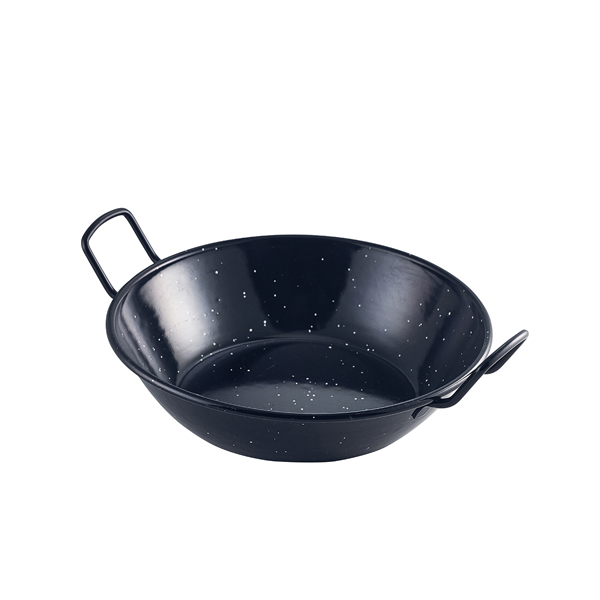 Black Enamel Dish 22cm (Pack of 6)