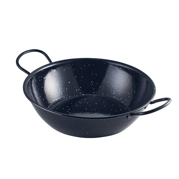 Black Enamel Dish 26cm (Pack of 6)