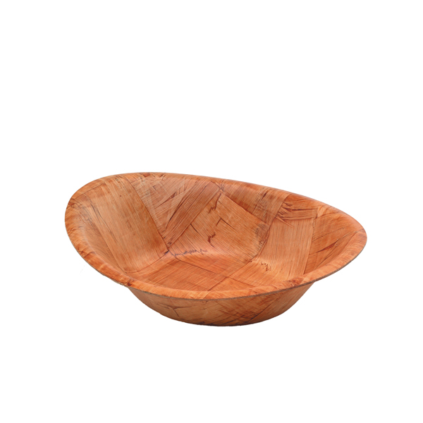 [BC-NGC849] Oval Woven Wood Bowls 9"x7" Singles (Pack of 12)