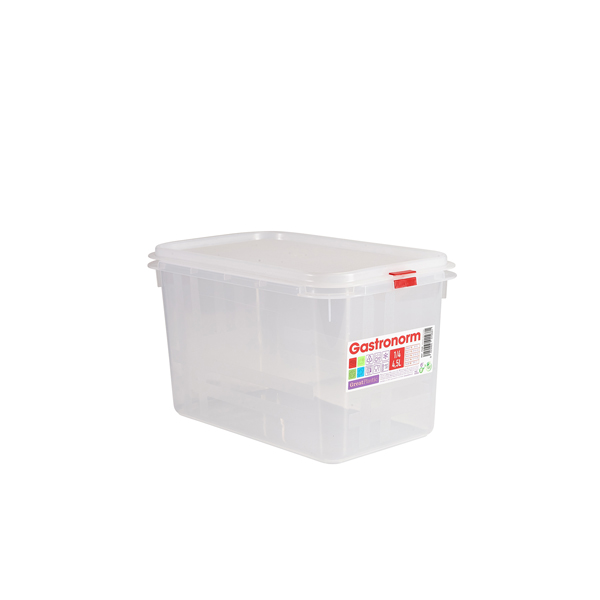 GenWare Clear Polypropylene Container GN1/4 150mm (Pack of 6)