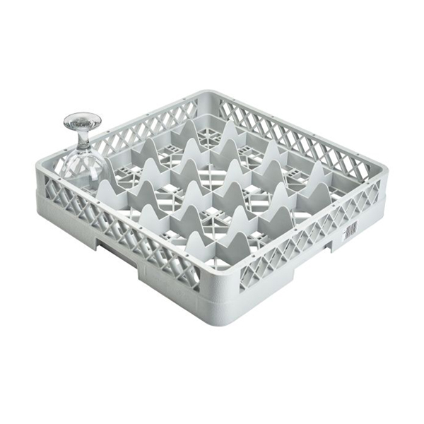 Genware 16 Comp Glass Rack With 1 Extender