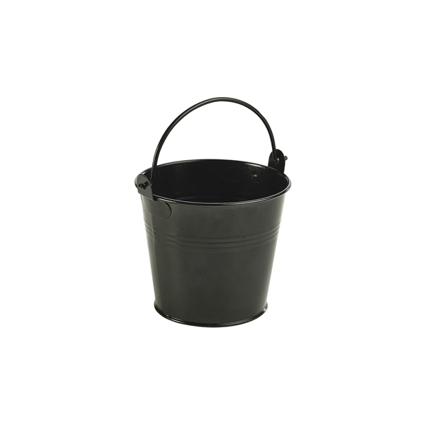 Galvanised Steel Serving Bucket 10cm Dia Black (Pack of 12)