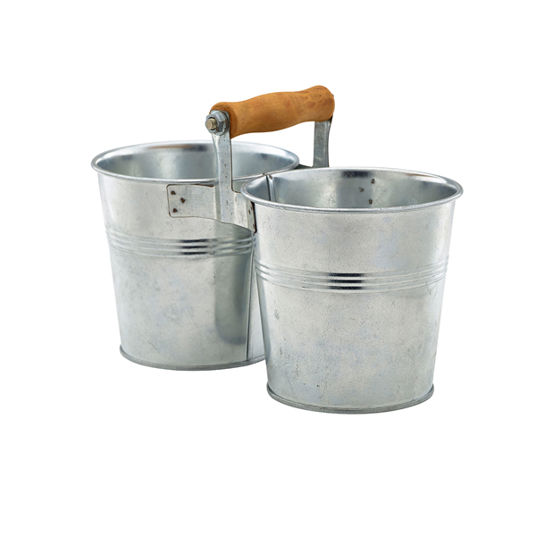 [BC-NGSB12COM] Galvanised Steel Combi Serving Buckets 12cm Dia (Pack of 12)