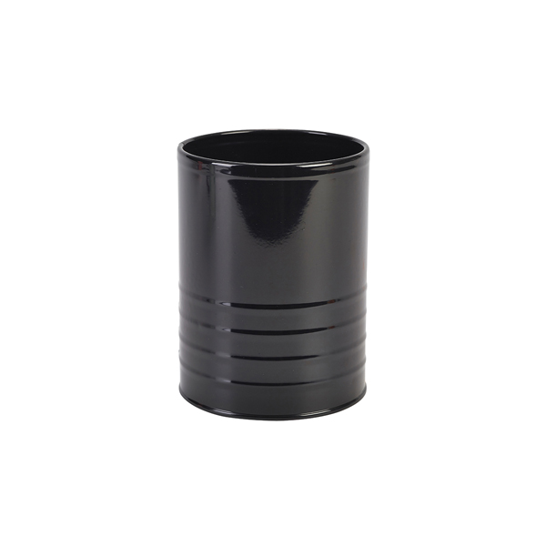 [BC-NGSC11BK] Galvanised Steel Can 11cm Dia x 14.5cm Black (Pack of 12)