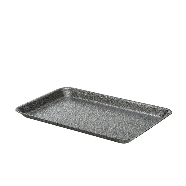 Galvanised Steel Tray 31.5x21.5x2cm Hammered Silver (Pack of 12)