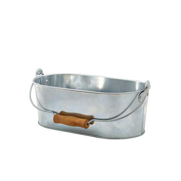 Galvanised Steel Oval Table Caddy 28x15.5x10cm