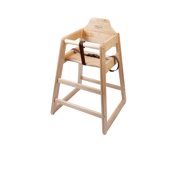 [BC-NHCHAIR-LW] Wooden High Chair - Light Wood