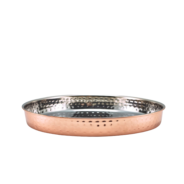 [BC-NHPL25C] GenWare Hammered Copper Plated Presentation Plate 25cm (Pack of 12)