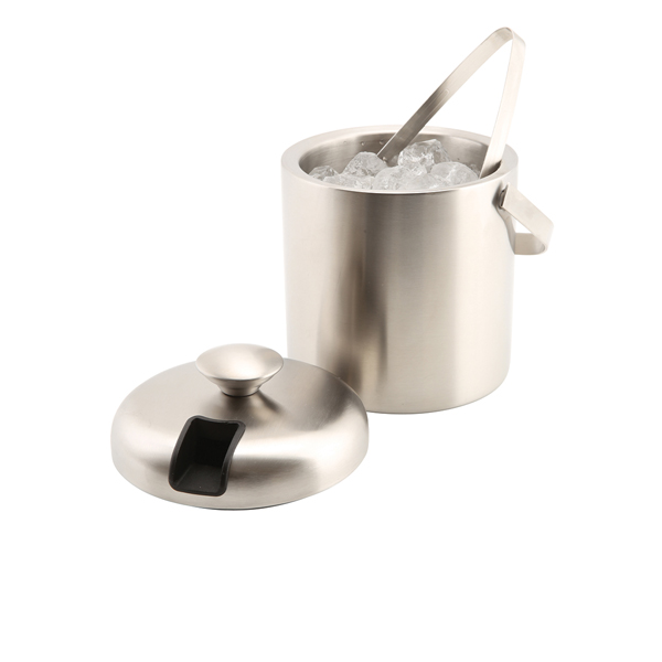 Genware Insulated St/St Ice Bucket & Tong 1.2L