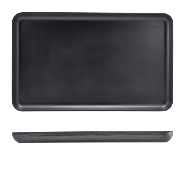 [BC-NJT110302] GenWare Melamine Black Jute Platter GN 1/1