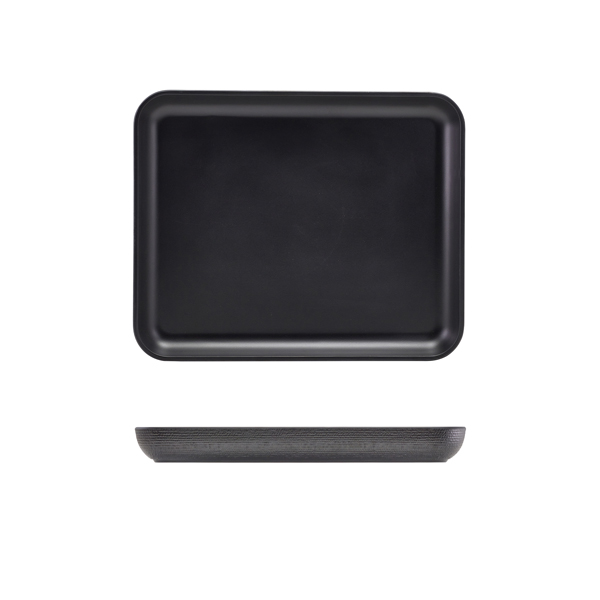 GenWare Melamine Black Jute Platter GN 1/2