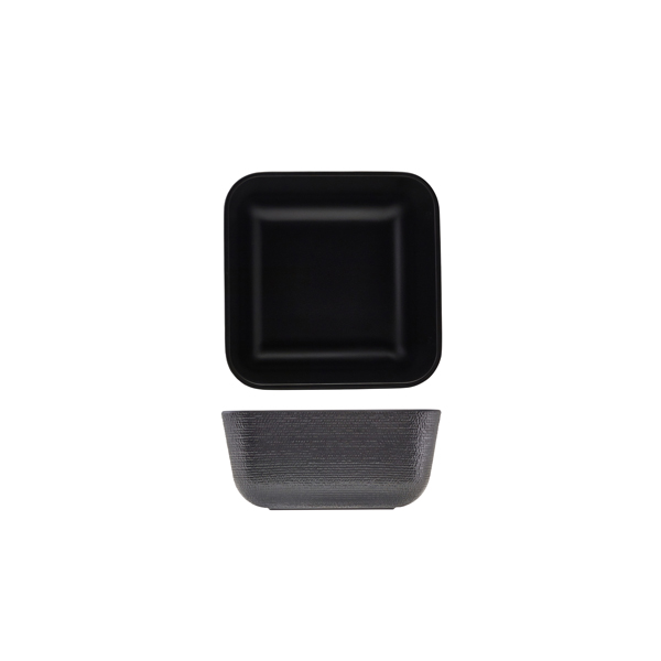 GenWare Melamine Black Jute Square Buffet Bowl 20cm