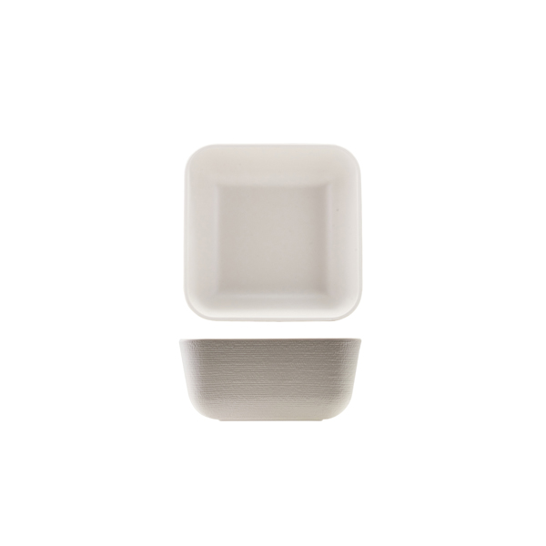 GenWare Melamine White Jute Square Buffet Bowl 20cm