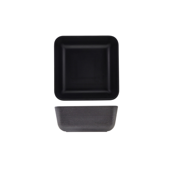 [BC-NJT251102] GenWare Melamine Black Jute Square Buffet Bowl 25cm