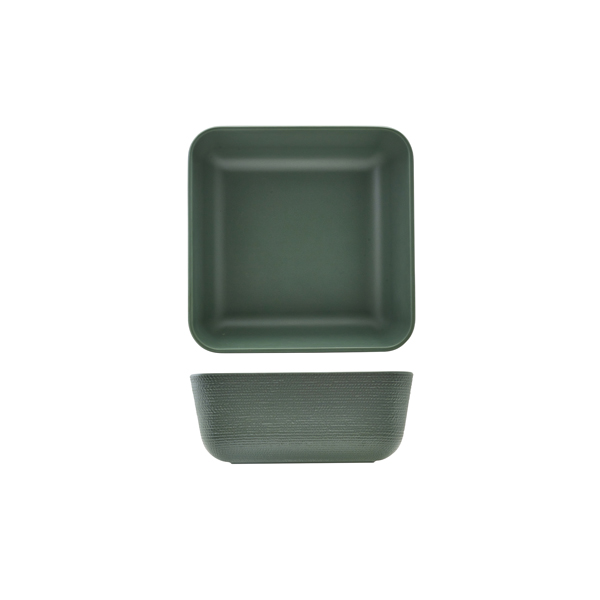 [BC-NJT251167] GenWare Melamine Green Jute Square Buffet Bowl 25cm