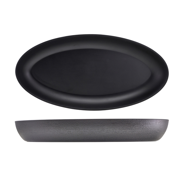 [BC-NJT550102] GenWare Melamine Black Jute Deep Oval Dish 55 x 27.5 x 7.5cm
