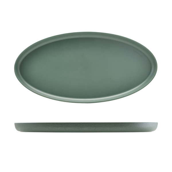 GenWare Melamine Green Jute Oval Dish 55 x 27.5 x 3.5cm
