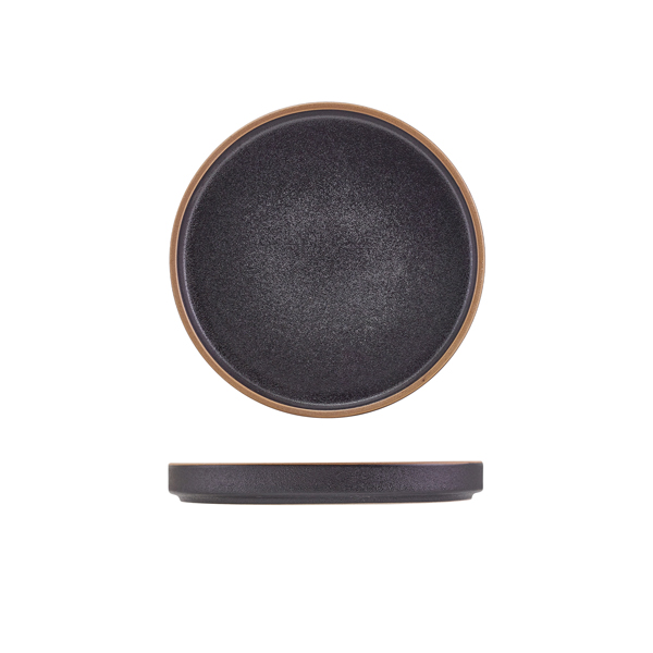 GenWare Kava Black Stoneware Presentation Plate 18cm (Pack of 6)
