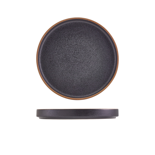 [BC-NLP-KBK20] GenWare Kava Black Stoneware Presentation Plate 20cm (Pack of 6)