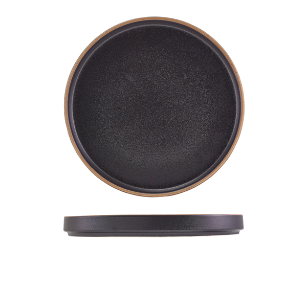 GenWare Kava Black Stoneware Presentation Plate 25cm (Pack of 6)