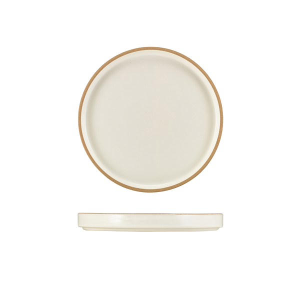 GenWare Kava White Stoneware Presentation Plate 18cm (Pack of 6)