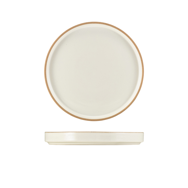GenWare Kava White Stoneware Presentation Plate 20cm (Pack of 6)