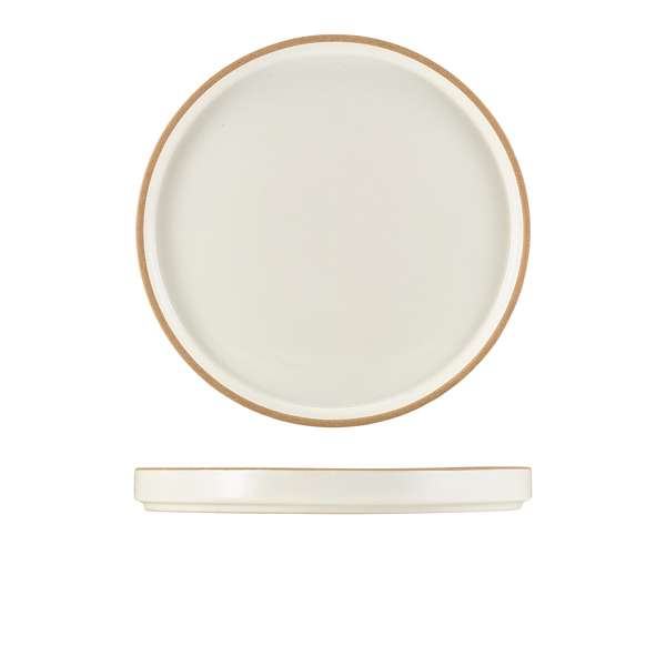 GenWare Kava White Stoneware Presentation Plate 25cm (Pack of 6)