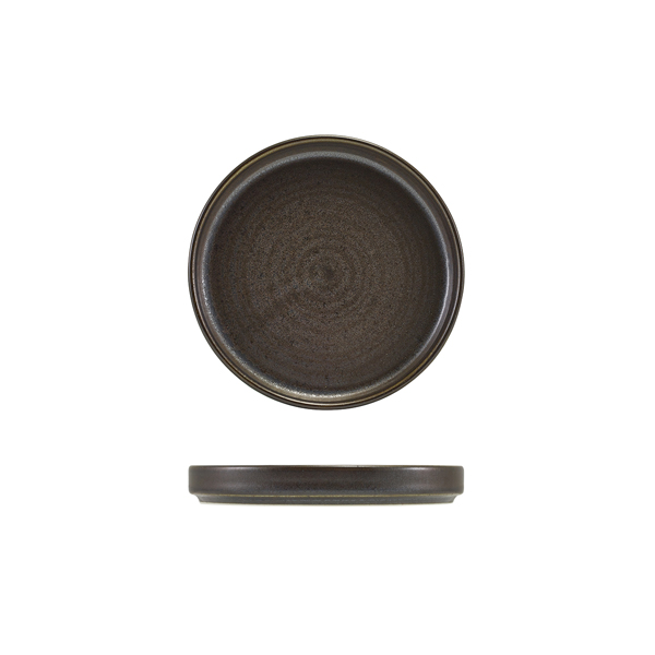 Terra Porcelain Black Low Presentation Plate 14cm (Pack of 12)