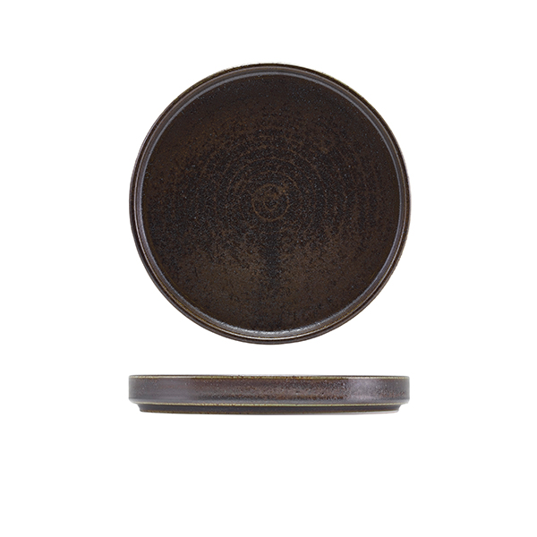 [BC-NLP-PBK18] Terra Porcelain Black Low Presentation Plate 18cm (Pack of 6)