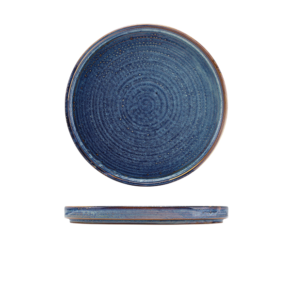 Terra Porcelain Aqua Blue Low Presentation Plate 21cm (Pack of 6)