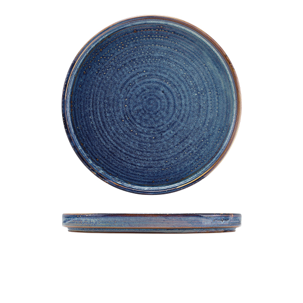 [BC-NLP-PBL25] Terra Porcelain Aqua Blue Low Presentation Plate 25cm (Pack of 6)