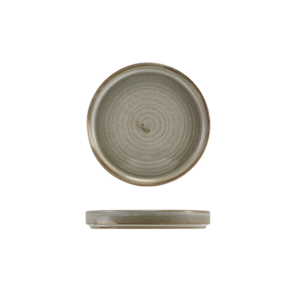 Terra Porcelain Grey Low Presentation Plate 14cm (Pack of 12)