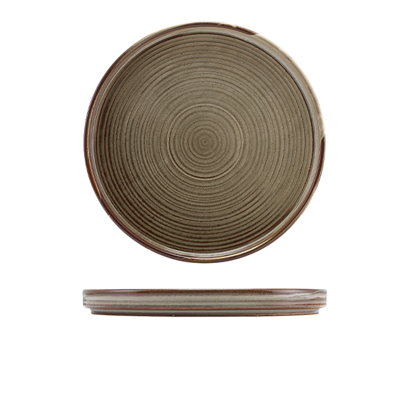 [BC-NLP-PG25] Terra Porcelain Grey Low Presentation Plate 25cm (Pack of 6)