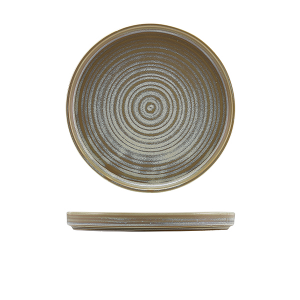 Terra Porcelain Matt Grey Low Presentation Plate 21cm (Pack of 6)