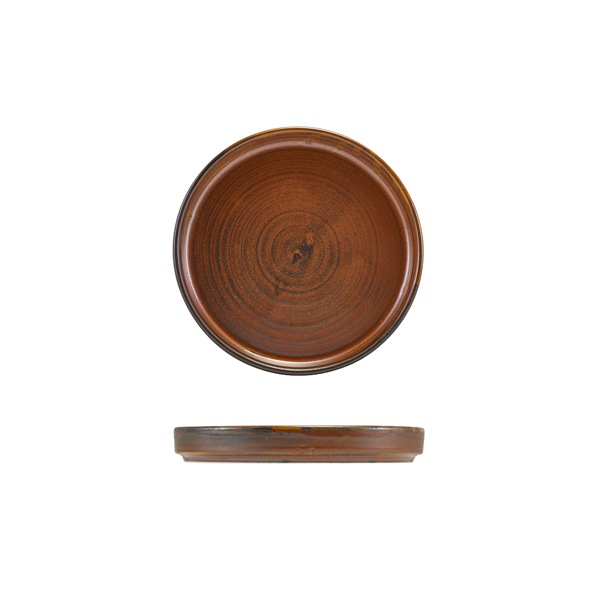 Terra Porcelain Rustic Copper Low Presentation Plate 14cm (Pack of 12)