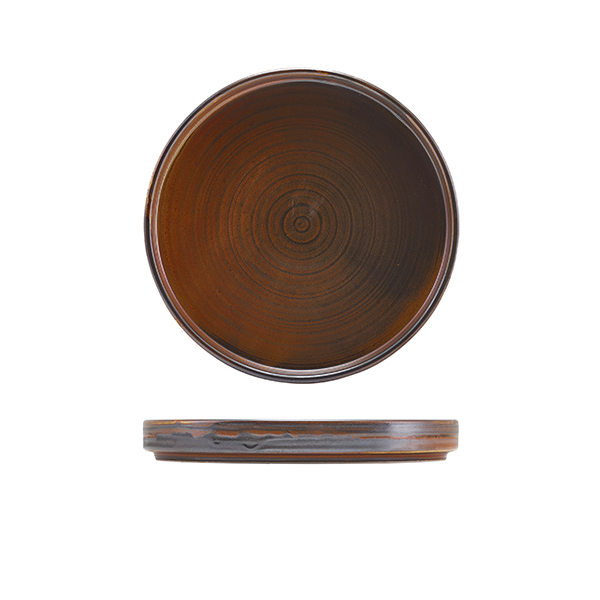 Terra Porcelain Rustic Copper Low Presentation Plate 18cm (Pack of 6)