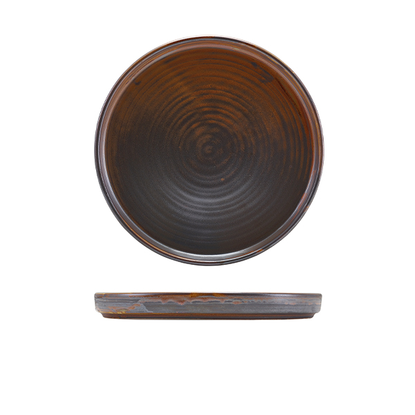 Terra Porcelain Rustic Copper Low Presentation Plate 21cm (Pack of 6)
