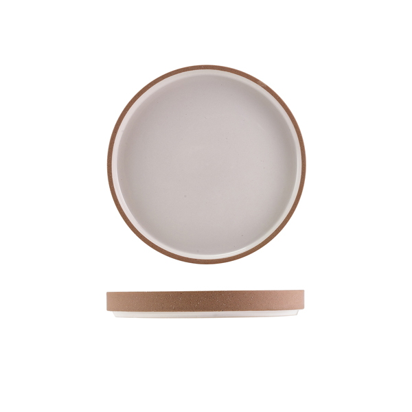GenWare Kava White Stoneware Raw Wall Presentation Plate 18cm (Pack of 6)