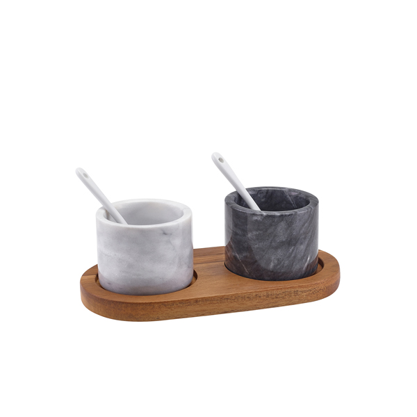 [BC-NMBL-SPBWL] Marble Salt & Pepper Pot Set