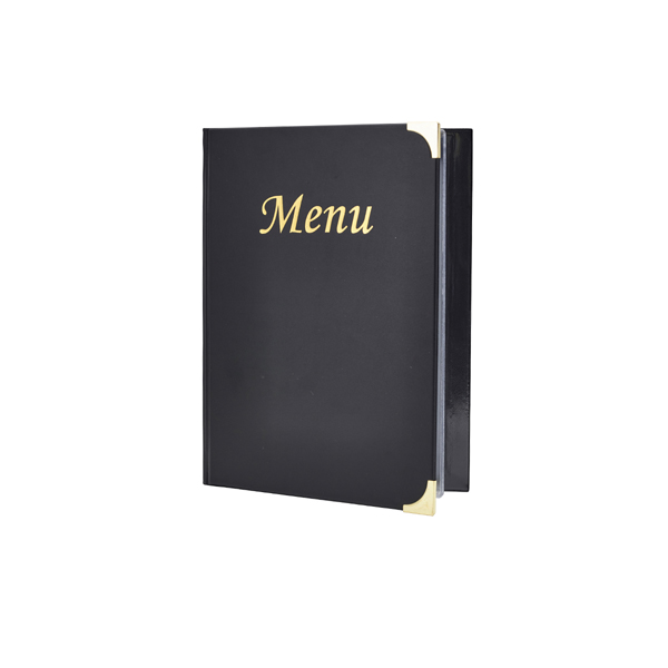 A4 Menu Holder Black 8 Pages