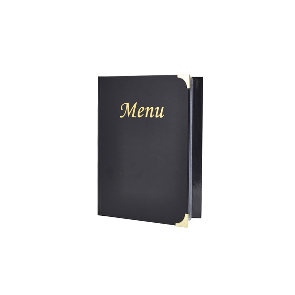 A5 Menu Holder Black 8 Pages
