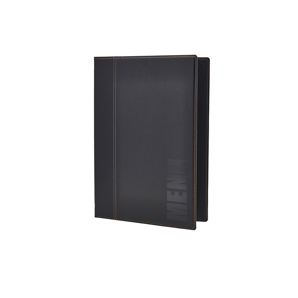 [BC-NMC-TRA4-BL] Contemporary A4 Menu Holder Black 4 Pages