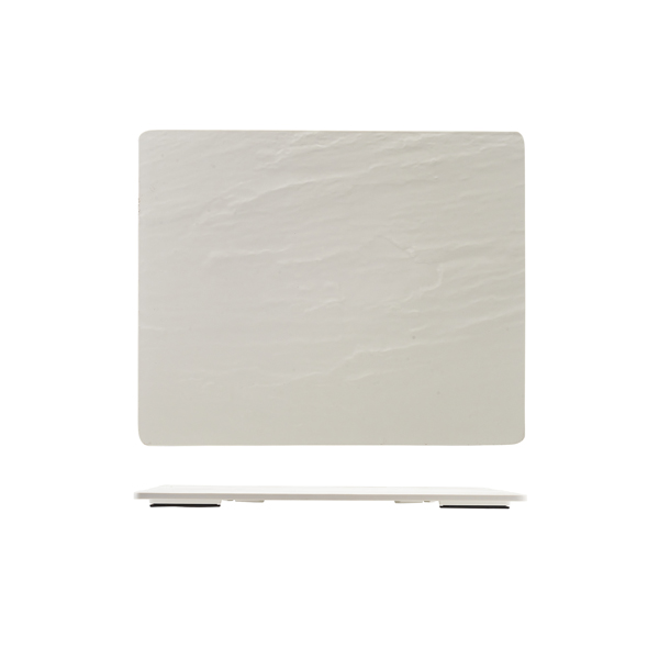 [BC-NMEL12-SLW] GenWare Melamine White Slate Effect Platter GN 1/2