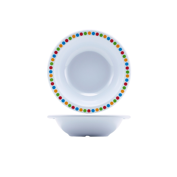 [BC-NMEL6B-CC] GenWare Melamine Coloured Circles Oatmeal Bowl 15.2cm/ 6" (Pack of 12)