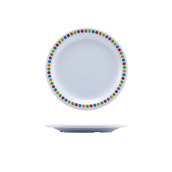 [BC-NMEL6PL-CC] GenWare Melamine Coloured Circles Plate 16cm/ 6.25" (Pack of 12)